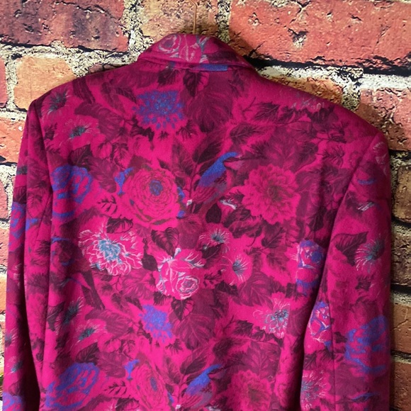 Louben Vintage Pink Floral Vibrant Blazer Size 10 - Picture 8 of 8